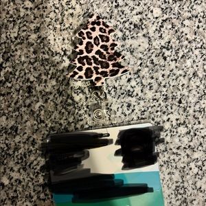 Leopard cheetah Christmas tree badge reel nurse